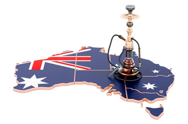 Hookan Australian Map Rendering Isolated White Background — Stockfoto