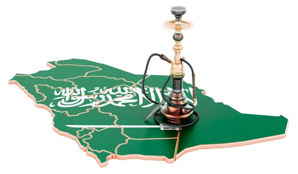 Hookan Saudi Arabian Map Rendering Isolated White Background — Photo