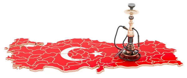 Hookan Turkish Map Rendering Isolated White Background — 스톡 사진