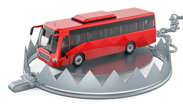 Bus Bear Trap Rendering Isolated White Background — Stockfoto