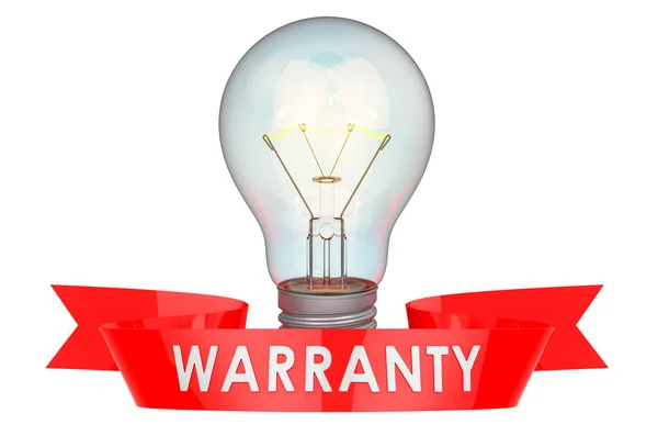 Lightbulb Warranty Concept Rendering Isolated White Background — Stock fotografie