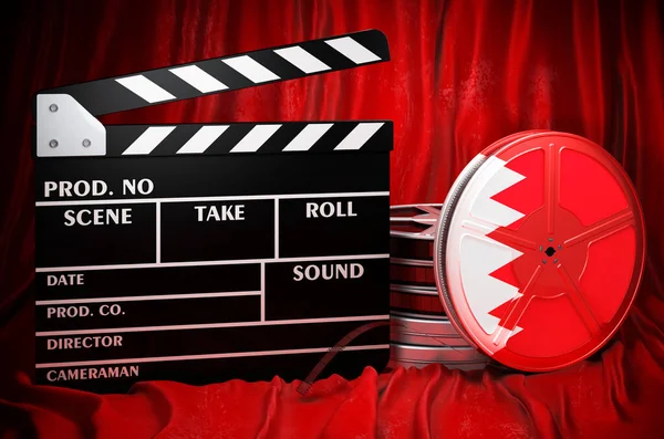 Bahraini Cinematography Film Industry Cinema Bahrain Concept Clapperboard Film Reels — 图库照片
