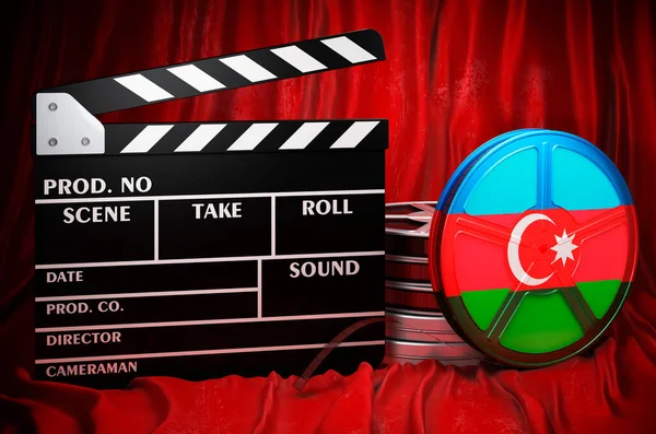 Azerbaijani Cinematography Film Industry Cinema Azerbaijan Concept Clapperboard Film Reels — Foto de Stock