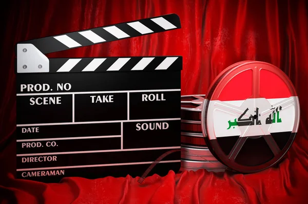 Iraqi Cinematography Film Industry Cinema Iraq Concept Clapperboard Film Reels — Fotografia de Stock