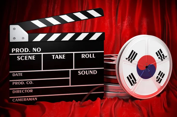 South Korean Cinematography Film Industry Cinema South Korea Concept Clapperboard — 图库照片