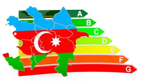Azerbaijani Map Energy Efficiency Rating Rendering Isolated White Background — Stockfoto