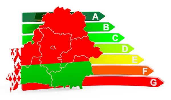 Belarusian Map Energy Efficiency Rating Rendering Isolated White Background — стокове фото