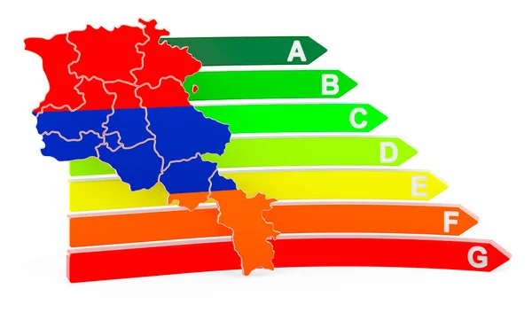 Armenian Map Energy Efficiency Rating Rendering Isolated White Background — стокове фото