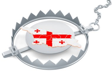Georgia inside bear trap, 3D rendering isolated on white background