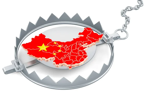 China Bear Trap Rendering Isolated White Background — стоковое фото