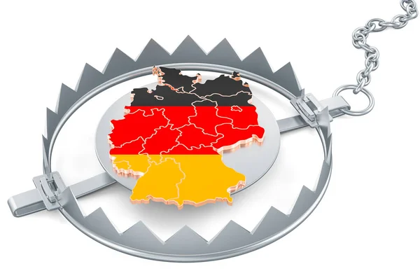 Germany Bear Trap Rendering Isolated White Background — стокове фото
