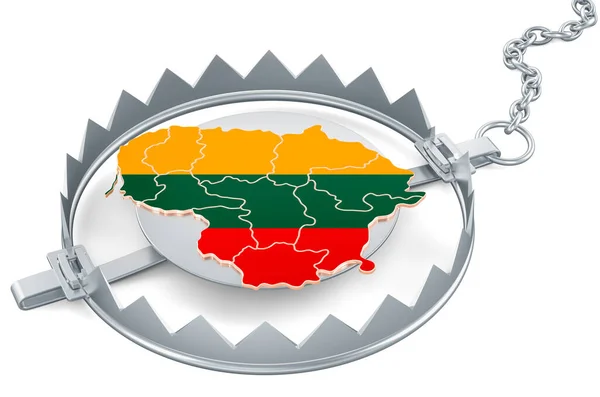 Lithuania Bear Trap Rendering Isolated White Background — Foto de Stock