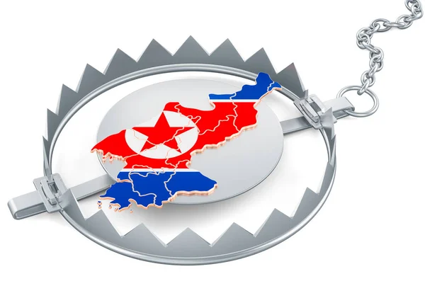 North Korea Bear Trap Rendering Isolated White Background — Stok fotoğraf