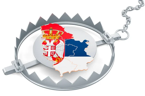 Serbia Bear Trap Rendering Isolated White Background — Photo