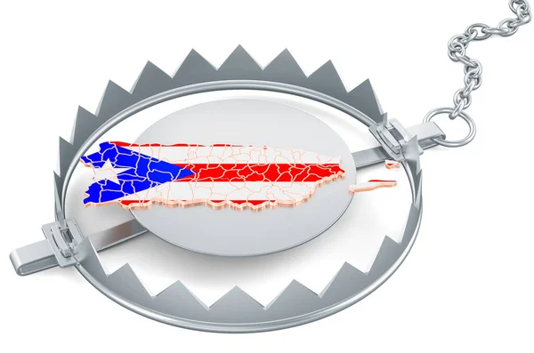 Puerto Rico Bear Trap Rendering Isolated White Background — Stockfoto