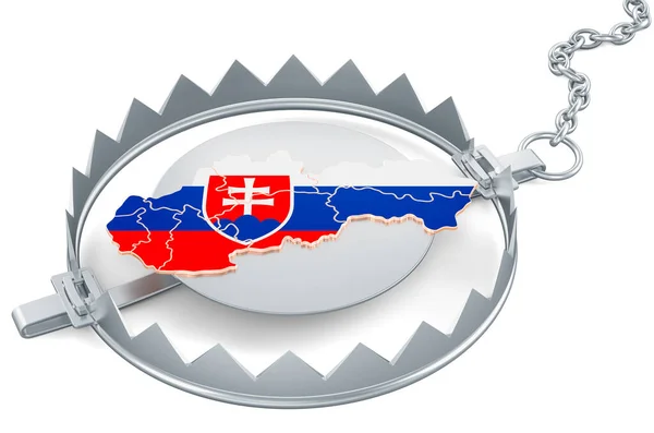 Slovakia Bear Trap Rendering Isolated White Background — стокове фото