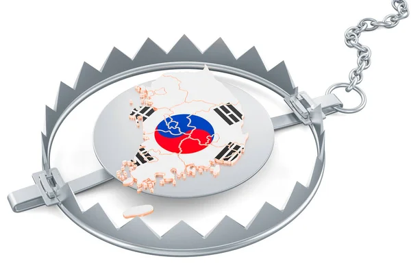 South Korea Bear Trap Rendering Isolated White Background — стоковое фото