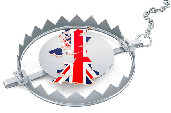Great Britain Bear Trap Rendering Isolated White Background — Zdjęcie stockowe
