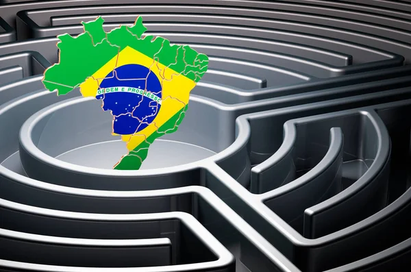 Brazilian Map Maze Rendering — Stock Photo, Image