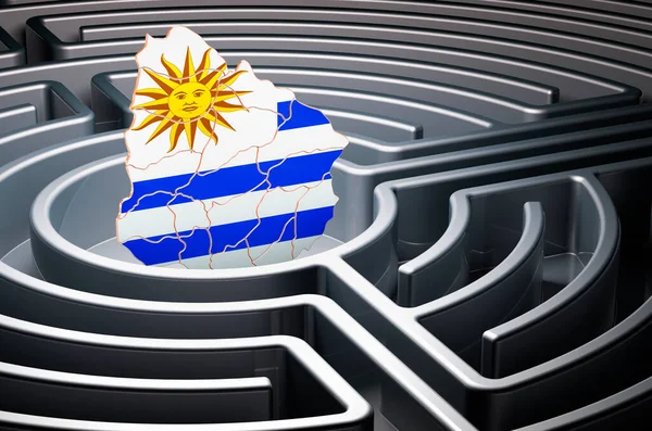 Uruguayan Map Maze Rendering — Foto de Stock