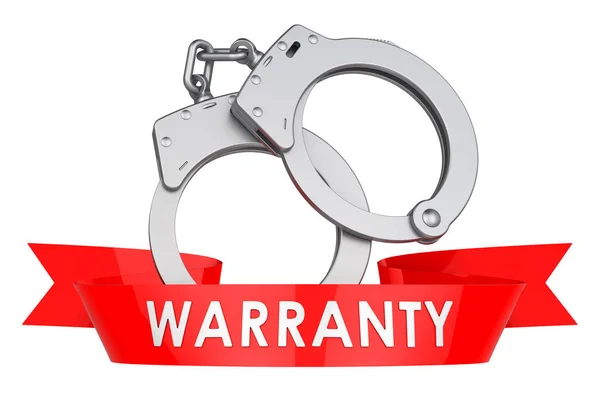 Handcuffs Warranty Concept Rendering Isolated White Background — Stock Photo, Image