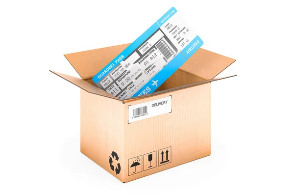 Airline Boarding Pass Ticket Parcel Rendering — Stock Photo, Image