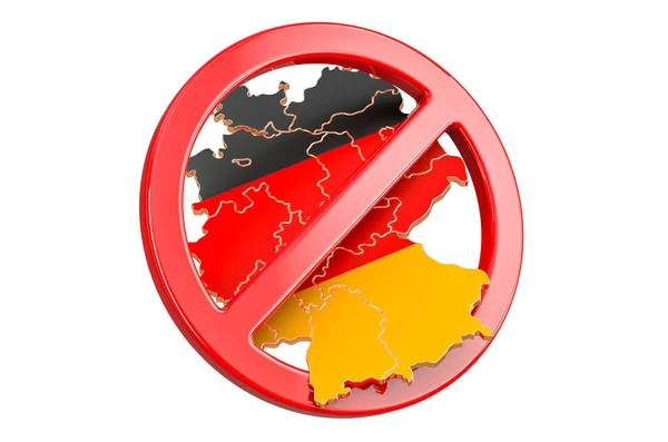Німецька Карта Забороненим Знаком Зображення Ізольоване Білому Тлі — стокове фото