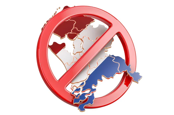 Die Holland Karte Mit Verbotenen Zeichen Darstellung Isoliert Auf Weißem — Stockfoto
