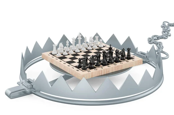 Bear Trap Chess Rendering Isolated White Background — Stock Photo, Image