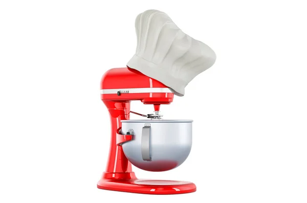 Stand Mixer Chefs Hat Cooking Concept Rendering Isolated White Background — Stock Photo, Image
