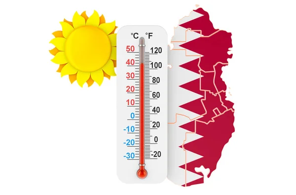 Έννοια Θερμότητας Στο Κατάρ Απόδοση Απομονωμένη Λευκό Φόντο — Φωτογραφία Αρχείου