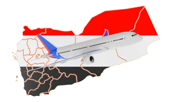 Vluchten Naar Jemen Reisconcept Rendering Geïsoleerd Witte Achtergrond — Stockfoto