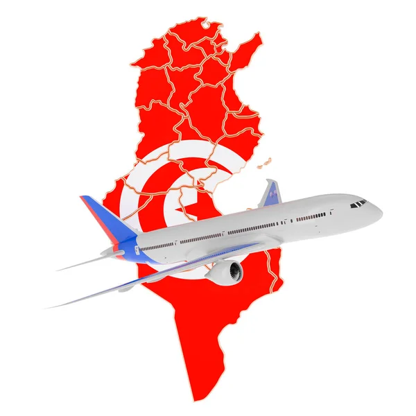 Lety Tuniska Koncept Cestování Vykreslování Izolované Bílém Pozadí — Stock fotografie