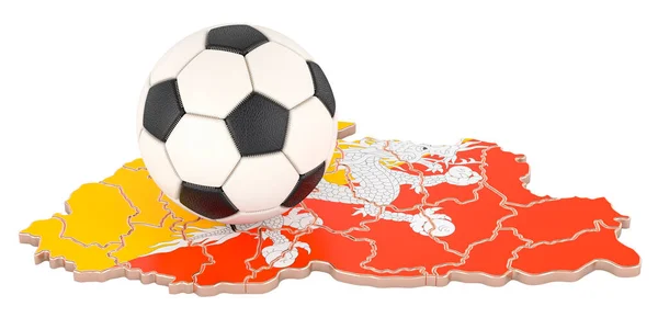 Pallone Calcio Con Mappa Del Concetto Del Bhutan Rendering Isolato — Foto Stock