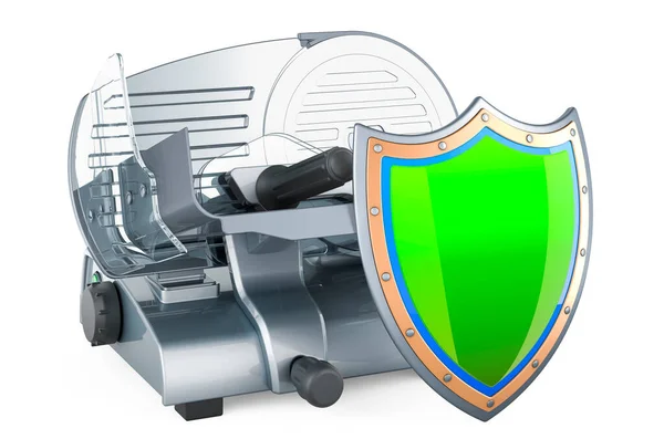 Slicing Machine Shield Rendering Isolated White Background — Stock Photo, Image