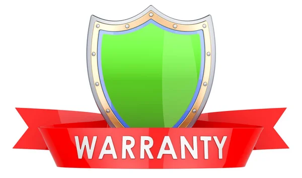 Shield Warranty Concept Rendering Isolated White Background — Stock Photo, Image