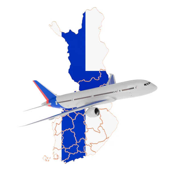 Finlandiya Uçuş Seyahat Konsepti Beyaz Arkaplanda Görüntüleme Izole Edildi — Stok fotoğraf
