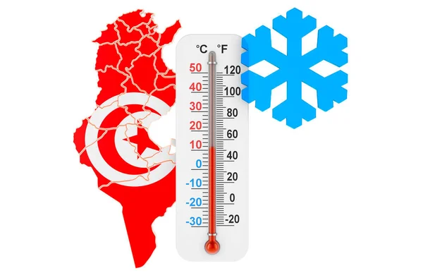 Ekstremalne Zimno Koncepcji Tunezji Rendering Izolowany Białym Tle — Zdjęcie stockowe