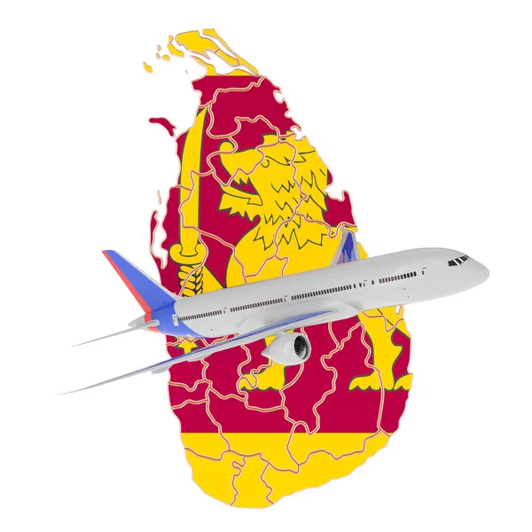 Sri Lanka Uçuşlar Seyahat Konsepti Beyaz Arkaplanda Görüntüleme Izole Edildi — Stok fotoğraf