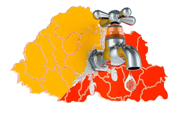 Vízkészletek Ivóvíz Bhután Koncepció Renderelés Elszigetelt Fehér Háttér — Stock Fotó