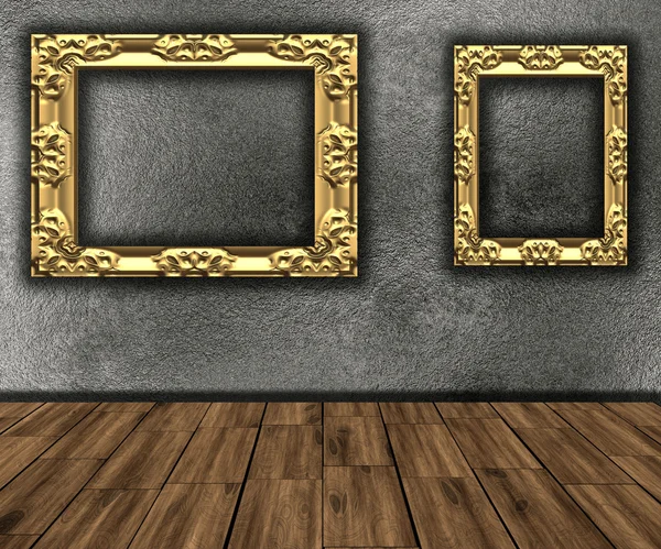 Aged room with photo frame — Stock Photo, Image