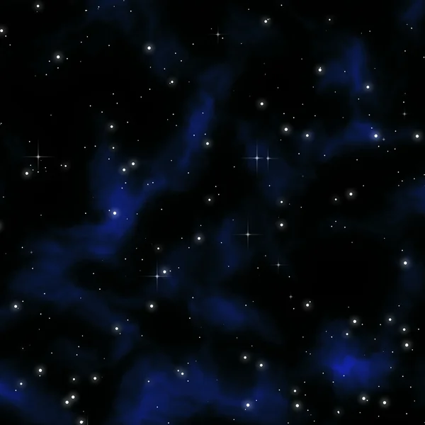 蓝色星云背景与明星 — 图库照片