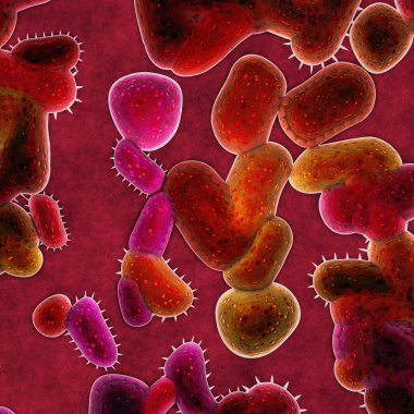 Red bacteria cells clipart