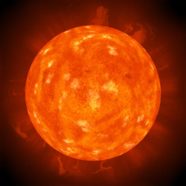 Röda heta solen bakgrund — Stockfoto