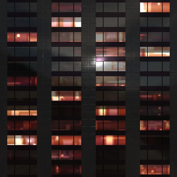 Wolkenkratzer Hintergrund bei Nacht — Stockfoto