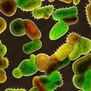 Green bacteria cells clipart