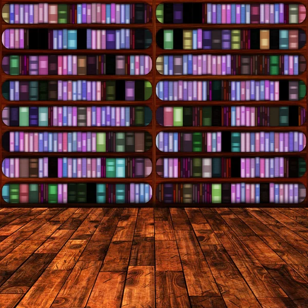 Bibliothek mit Büchern — Stockfoto