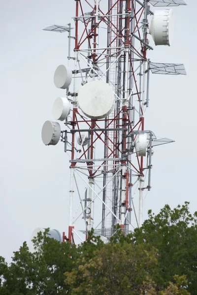 Media tower with different antennas — Stock Photo, Image