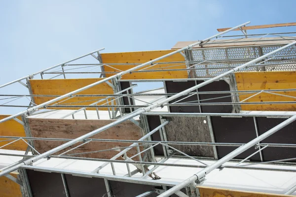 Seitenansicht Baugerüst aus Holz — Stockfoto