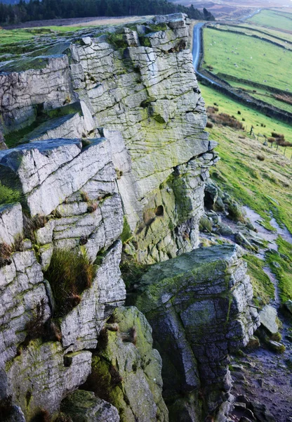 Windcollect kletterfelsen im peak district nationalpark, england — Stockfoto